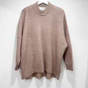 Selected Femme Women's Light Brown Wool Alpaka Blend Turtleneck Sweater size L